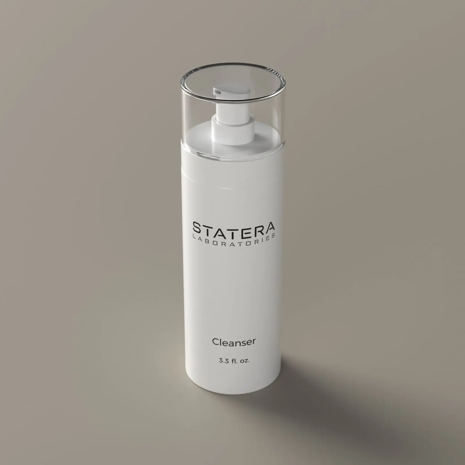 STATERA Laboratories Cleanser 3.3 fl. oz from above with bronze background.
